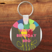 Happy Birthday Bro Art Print Schlüsselanhänger (Vorderseite)
