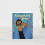 Happy Birthday Brother African American Card Karte<br><div class="desc">Diese coole Geburtstagskarte zeigt einen afroamerikanischen Mann mit einem blauen Anzug und einem schwarzen Shirt. Schicken Sie Ihrem Bruder eine Karte aus,  die zuverlässig ist und Ihre Nachricht so ausdrückt,  wie Sie es sich vorgestellt haben.</div>