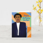 Happy Birthday Brother African American Karte (Gelbe Blume)
