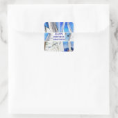 Happy Birthday Brother Artistic White Sails Quadratischer Aufkleber (Tasche)