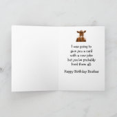 Happy Birthday Brother Cow Joke Spaß Karte (Innenseite)