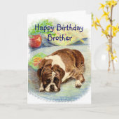 Happy Birthday Brother Erregt Spaß Boxer Dog Karte (Gelbe Blume)