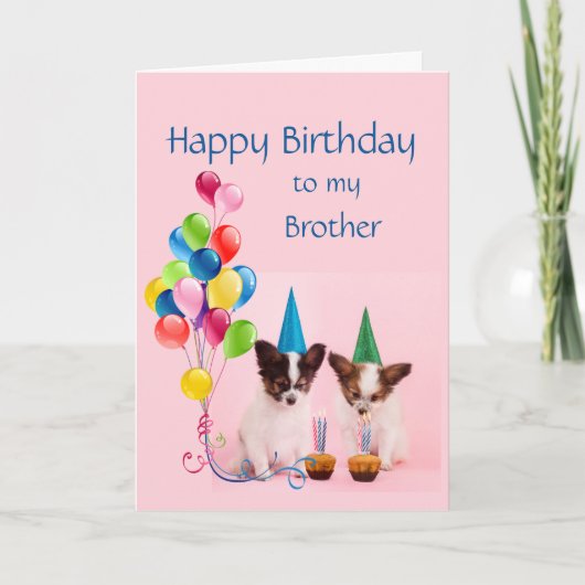 Happy Birthday Brother Funny Hunde Alt werden Karte (Vorderseite)