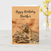 Happy Birthday Brother Funny Squirrel Relax Karte (Gelbe Blume)