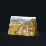 Happy Birthday Brother in Law Railroad Tracks Karte<br><div class="desc">Herzlich willkommen zum Geburtstag eines Schwager mit einem Eisenbahnthema,  das Vintage Holzgleise entlang eines Hügels mit blühenden Kaninchenbürsten in der Nevada-Wüste mit weit entfernten lila Bergen und Schneebergen zeigt,  die von Hand mit Aquarell bemalt wurden.</div>