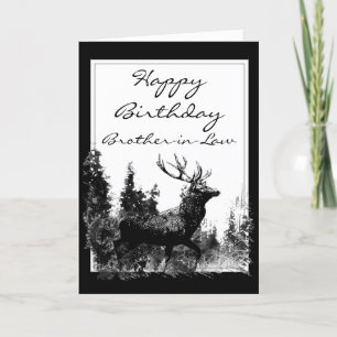 Happy Birthday Brother-in-Law Vintage Stag, Deer Karte