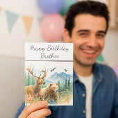 Happy Birthday Brother Nature Wildlife Card Karte
