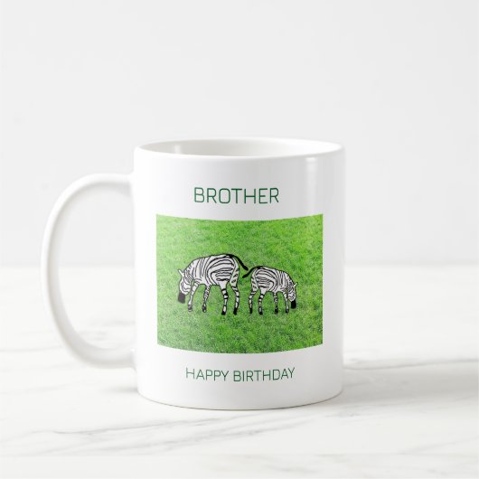 Happy Birthday Brother, Niedlich und Happy Zebras Kaffeetasse (Links)