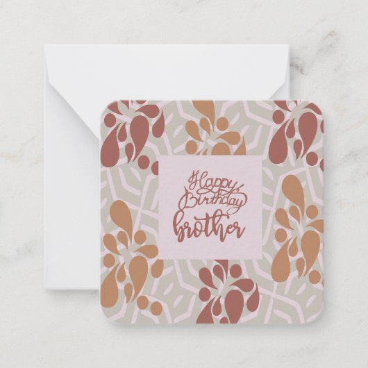 Happy Birthday Brother Note Card Mitteilungskarte (Vorderseite)