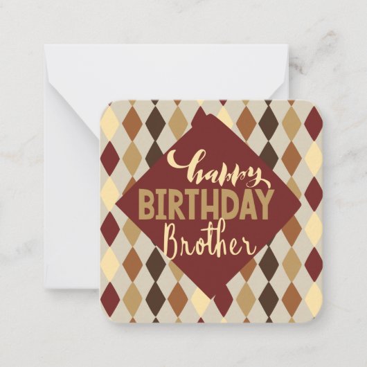 Happy Birthday Brother Note Card Mitteilungskarte (Vorderseite)