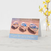 Happy Birthday Brother Row Boats Card Karte (Gelbe Blume)