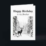 Happy Birthday Brother Vintag Stag, Hirsch Karte<br><div class="desc">Happy Birthday Brother Vintag Stag,  Deer Animal,  Wildlife,  Nature</div>