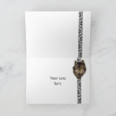 Happy Birthday Brother Wild Gray Wolf Head Karte (Innenseite)