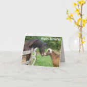 Happy Birthday Brown Miniature Draft Shire Pferd Karte (Gelbe Blume)