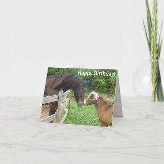 Happy Birthday Brown Miniature Draft Shire Pferd Karte