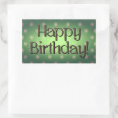 Happy Birthday Brown Polka Dot Text Green Bkgrd Rechteckiger Aufkleber (Tasche)