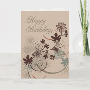 Happy Birthday Brown Wirbel Karte