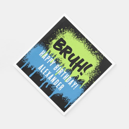 Happy Birthday Bruh Boy's Teenager Teen Boy Serviette (Ecke)