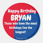 Happy Birthday BRYAN Magnet (Vorne)