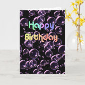 Happy Birthday Bubbles Karte (Gelbe Blume)