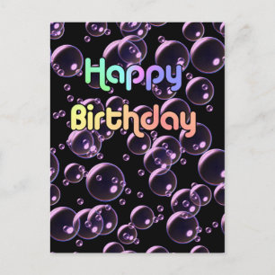 Happy Birthday Bubbles Postkarte
