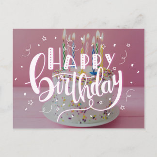 Happy Birthday Buchstaben Konzept Einladungspostkarte