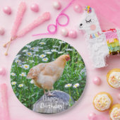 Happy Birthday Buff Orpington Chicken Pappteller (Party)