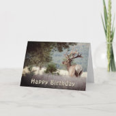 Happy Birthday Bull Elk Fotovorlage Karte (Vorderseite)