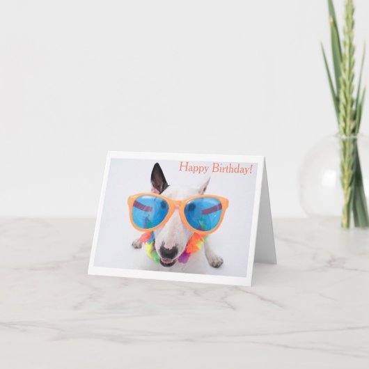 Happy Birthday Bull Terrier Card Karte (Vorderseite)