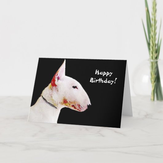 Happy Birthday Bull Terrier greeting card Karte (Vorderseite)