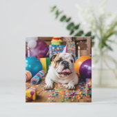 HAPPY BIRTHDAY BULLDOG GREETING CARD FEIERTAGSKARTE (Stehend Vorderseite)