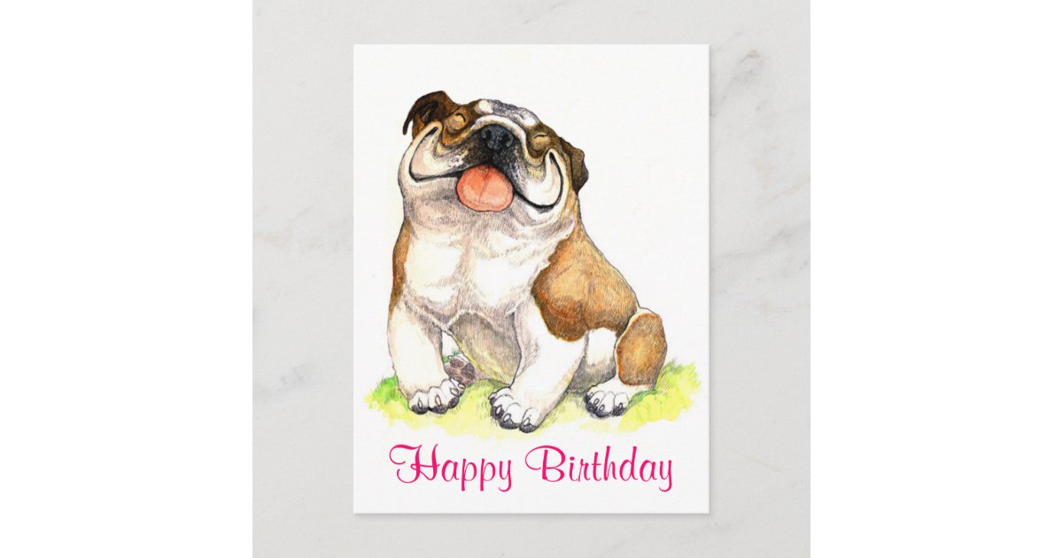 happy birthday bulldog welpe gruss postkarte zazzle de