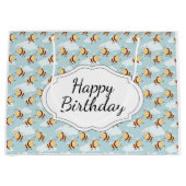 Happy Birthday Bumble Bee Große Geschenktüte (Vorderseite)