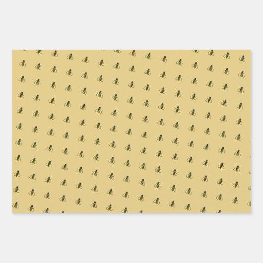 Happy Birthday Bumble Bees Set 3 Geschenkpapier Set (Vorderseite 2)