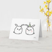 Happy Birthday Bunnies Karte (Gelbe Blume)