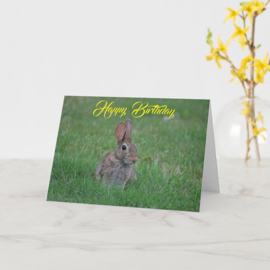 Happy Birthday Bunny Card Karte (Gelbe Blume)
