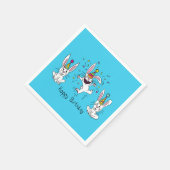 Happy Birthday Bunny Napkins Serviette (Ecke)