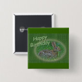 Happy Birthday Bunny Rabbit CordItems Button (Vorne & Hinten)