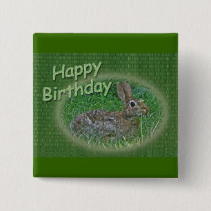 Happy Birthday Bunny Rabbit CordItems Button