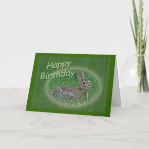 Happy Birthday Bunny Rabbit CordItems Karte