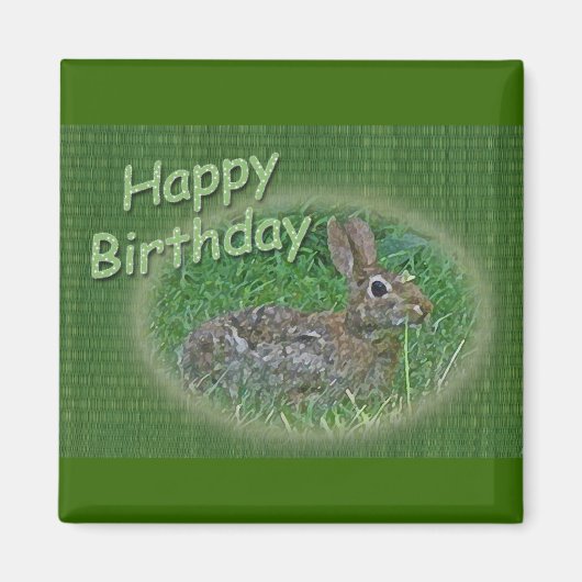Happy Birthday Bunny Rabbit CordItems Magnet (Vorne)
