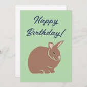 Happy Birthday Bunny Rabbit Feiertagskarte (Vorne/Hinten)
