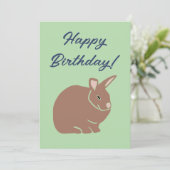 Happy Birthday Bunny Rabbit Feiertagskarte (Stehend Vorderseite)