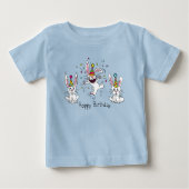 Happy Birthday Bunny Rabbit Kids Baby T-shirt (Vorderseite)