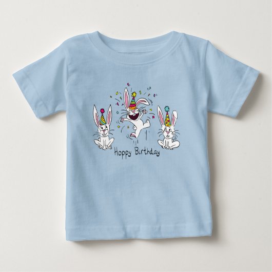 Happy Birthday Bunny Rabbit Kids Baby T-shirt (Vorderseite)