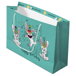 Happy Birthday Bunny Rabbits Kinder Niedlich Große Geschenktüte