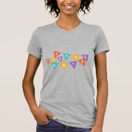 "Happy Birthday" Bunte Girlande Frauen Grafik T-Shirt
