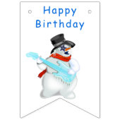 Happy Birthday Bunting Flags Snowman mit Gitarre Wimpelkette (Erste Fahne)