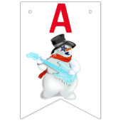 Happy Birthday Bunting Flags Snowman mit Gitarre Wimpelkette (Dritte Fahne)
