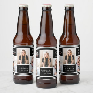 Happy Birthday Bunting Foto Collage 21. Geburtstag Bierflaschenetikett